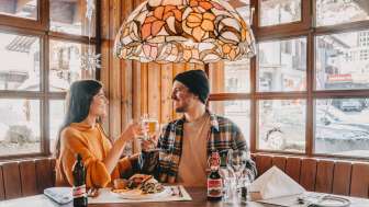 Restaurant visit with burger menu